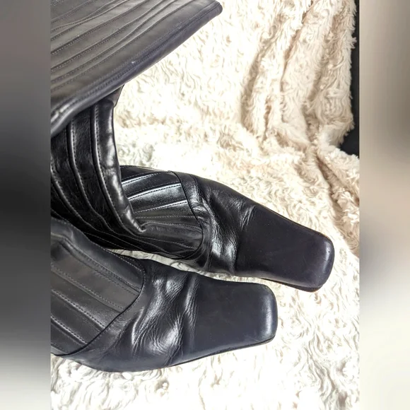 Italian black leather boots sz 9 - Picture 8 of 12